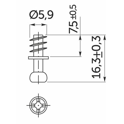 Шток эксцентрика быстрый монтаж 6*7 (уп/0,2тыс.шт) AKS 109711