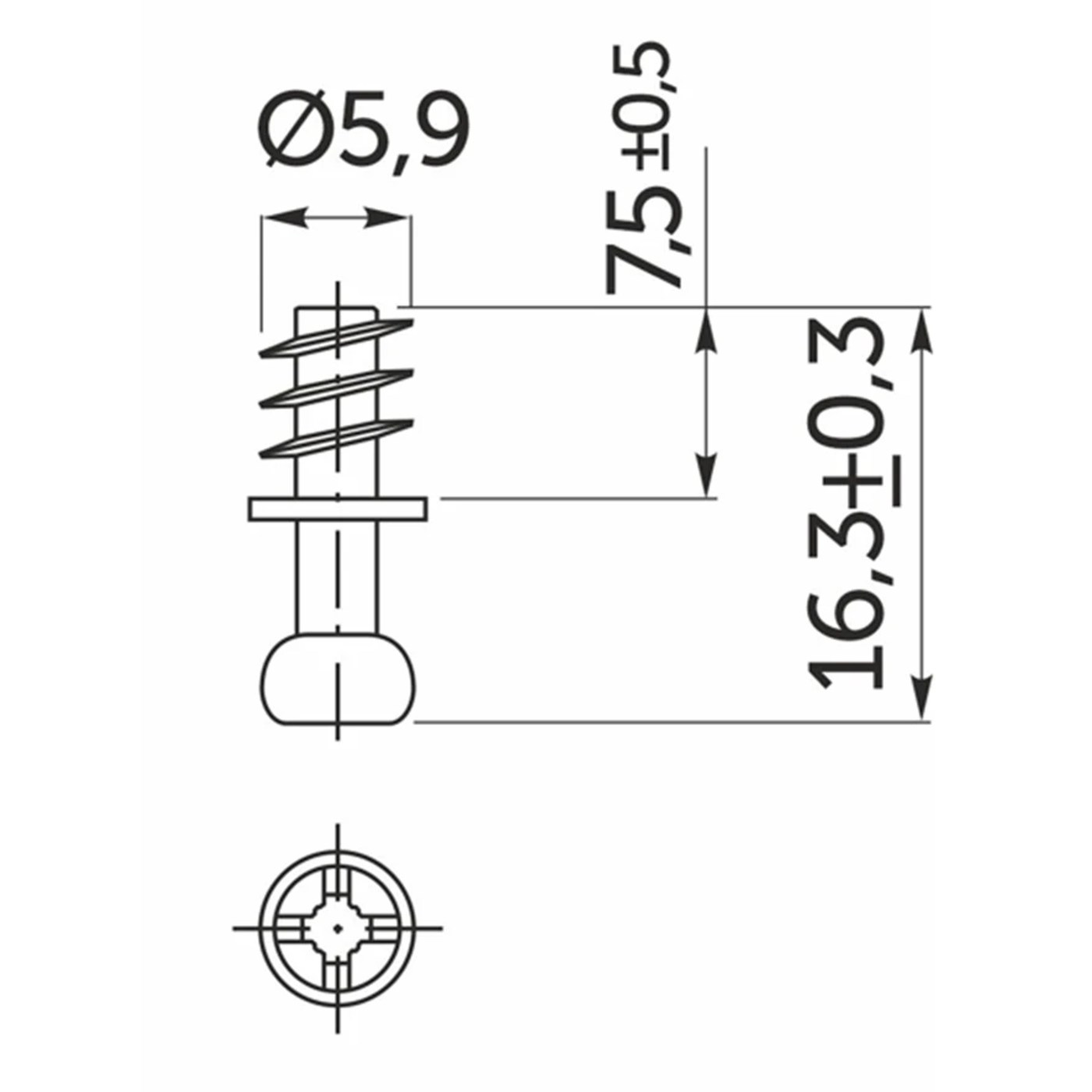 Шток эксцентрика быстрый монтаж 6*7 (уп/0,2тыс.шт) AKS 109711