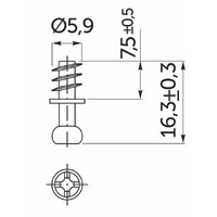 Шток эксцентрика быстрый монтаж 6*7 (уп/0,2тыс.шт) AKS 109711