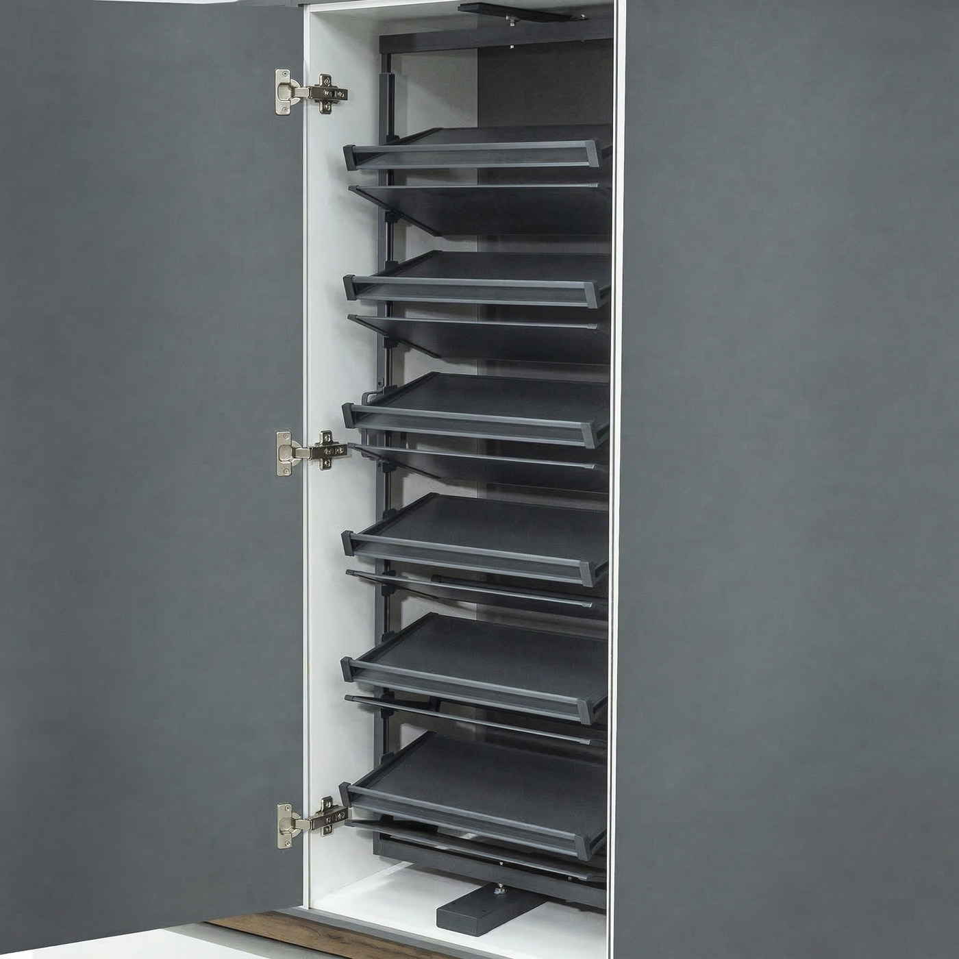 Обувная система поворотная 800 BRUNO h1927-2177 (12 полок), графит PRIME by AKS 122793