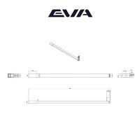 Комплект прямоугольных рейлингов для ящиков EVA Slimbox L450, белый (уп20) 5098