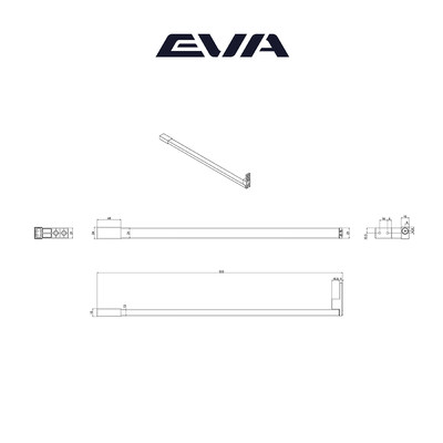 Комплект прямоугольных рейлингов для ящиков EVA Slimbox L450, графит (уп20) 5099