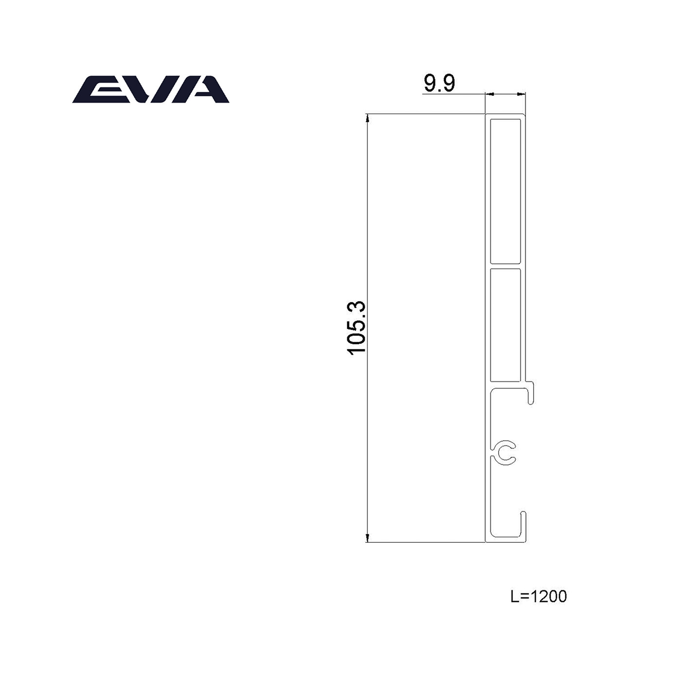 Передняя панель для внутреннего ящика EVA Slimbox L1200, белый (уп20 шт.) 5102