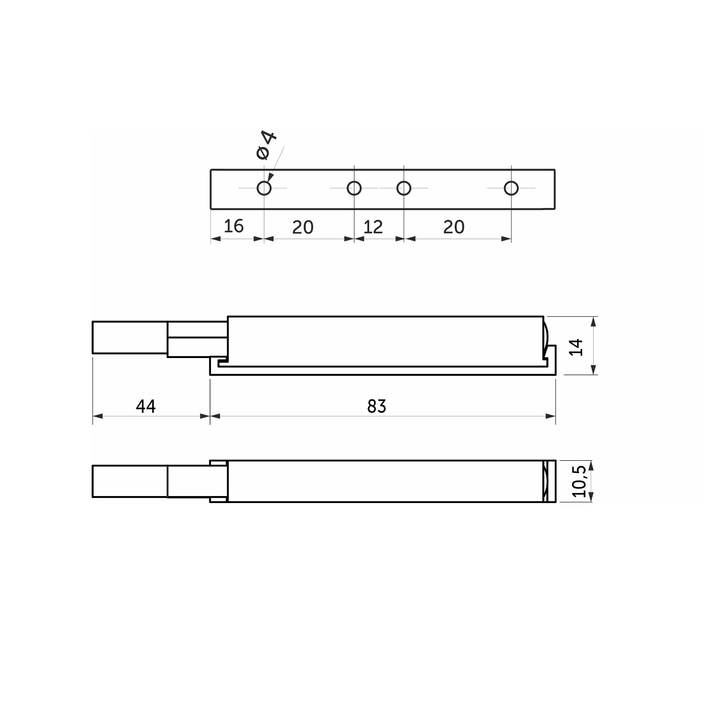 Механизм push-to-open наконечник резиновый накладной белый AKS 115822