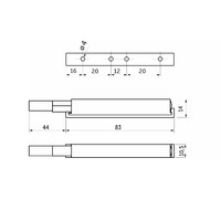Механизм push-to-open наконечник резиновый накладной белый AKS 115822