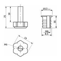 Регулятор уровня М6 + муфта регулятора (упак. 100 шт комп,) белый AKS 85932
