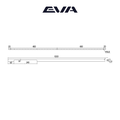Ручка-скоба EVA LOFT 480мм (L1000мм), белый матовый (уп25 шт) 3939