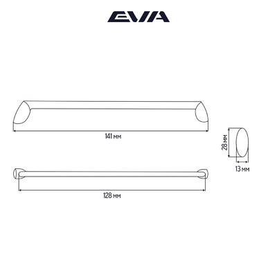 Ручка-скоба EVA ART 128мм, хром (уп25 шт) 3958