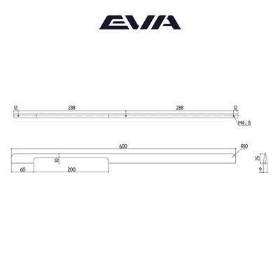 Ручка-скоба EVA LOFT 288мм (L600мм), графит (уп25 шт) 3937