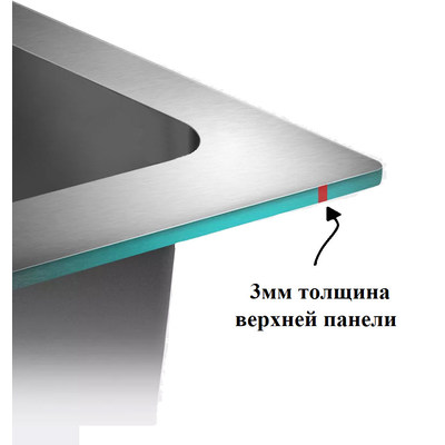 Мойка врезная AMALET Premium Honey 580х480х220 нержавеющая сталь, графит