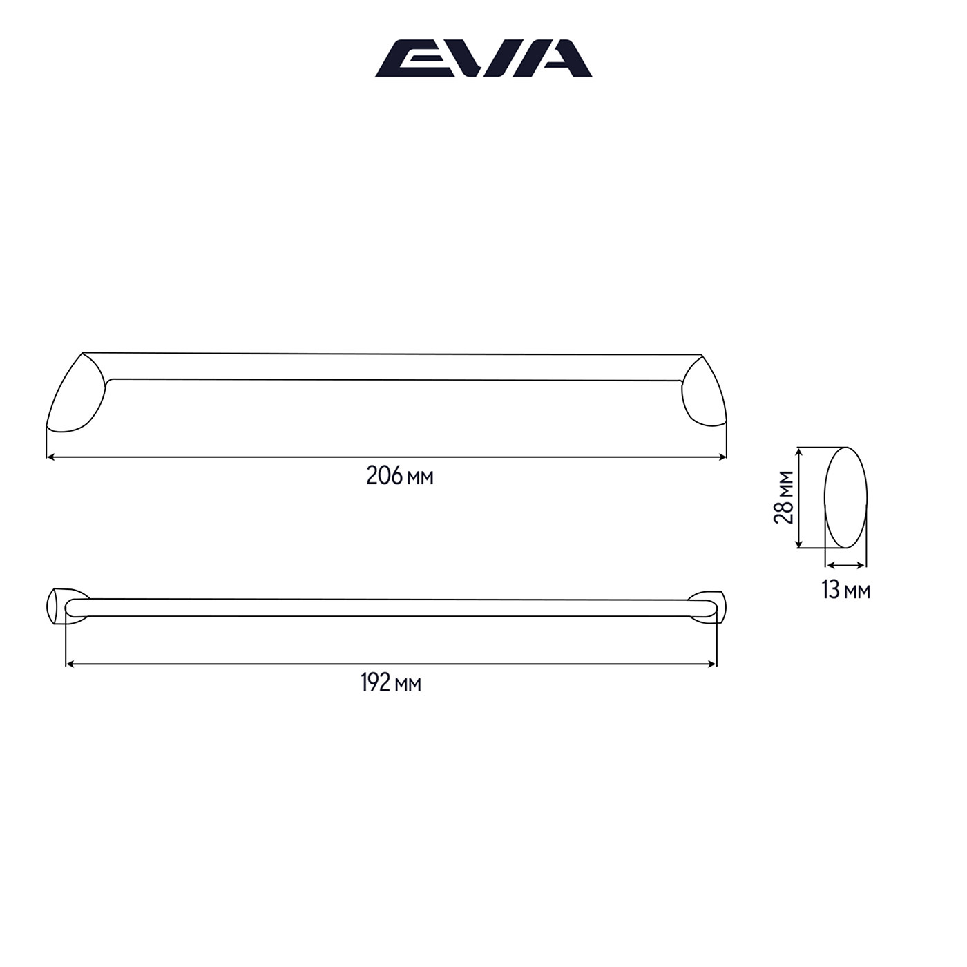 Ручка-скоба EVA ART 192мм, хром (уп10 шт) 3959