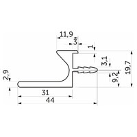 Ручка-профиль L-образная 3,5 м белый AKS 89783