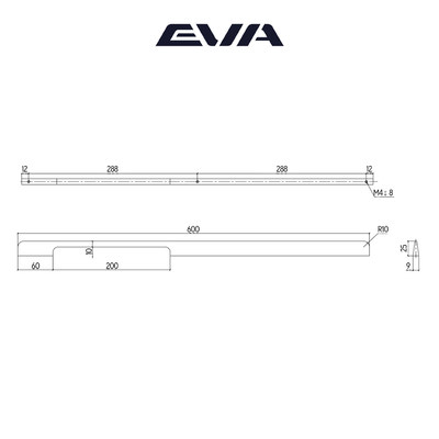 Ручка-скоба EVA LOFT 288мм (L600мм), белый матовый (уп25 шт) 3935