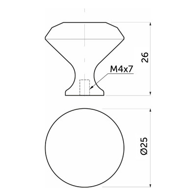Ручка мебельная кнопка мет. Crystal Palace B 25мм, золото+кристал AKS 12079