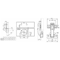 Петля под фальшпанель 90° с пружиной 48мм h2 slide-on AKS 123335 (стар.код 65657)