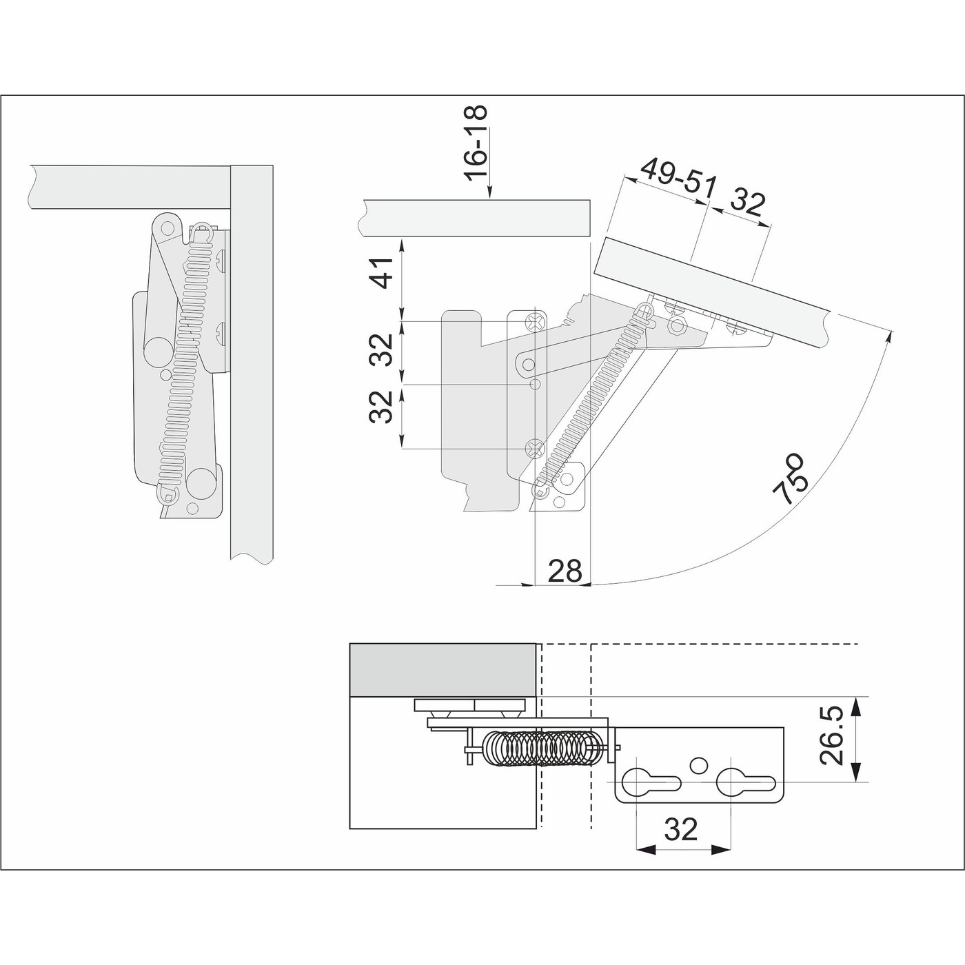 Подъемный механизм JUNIOR GRIDLI 123361 (стар.код 13321)