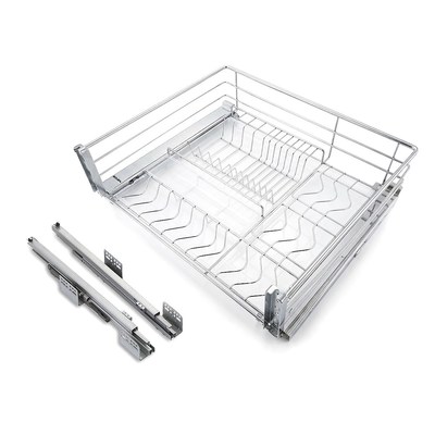 Корзина-посудосушитель выдвижная EVA Light Side, в базу 600, плав.закрывание, хром 565х465х150мм (уп1 шт) 4865