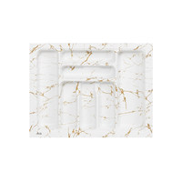 Лоток для столовых приборов 600 MARBLE 540*430, бело-золотой мрамор AKS 117562
