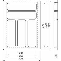 Лоток для столовых приборов 400 BASIC 320*430, серый AKS 113714