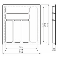 Лоток для столовых приборов 450 BASIC 390*430, серый AKS 113715
