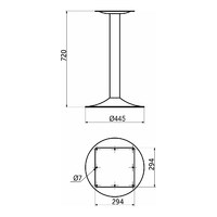 Подстолье TERRA h720 d445, хром AKS 74018