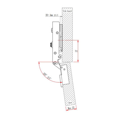 Петля накладная без пружины EVA Advance p2o, (90/105), 48мм (кор.200шт.) 5150