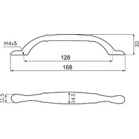 Ручка мебельная скоба мет. AVRORA 128 античная латунь AKS 62296