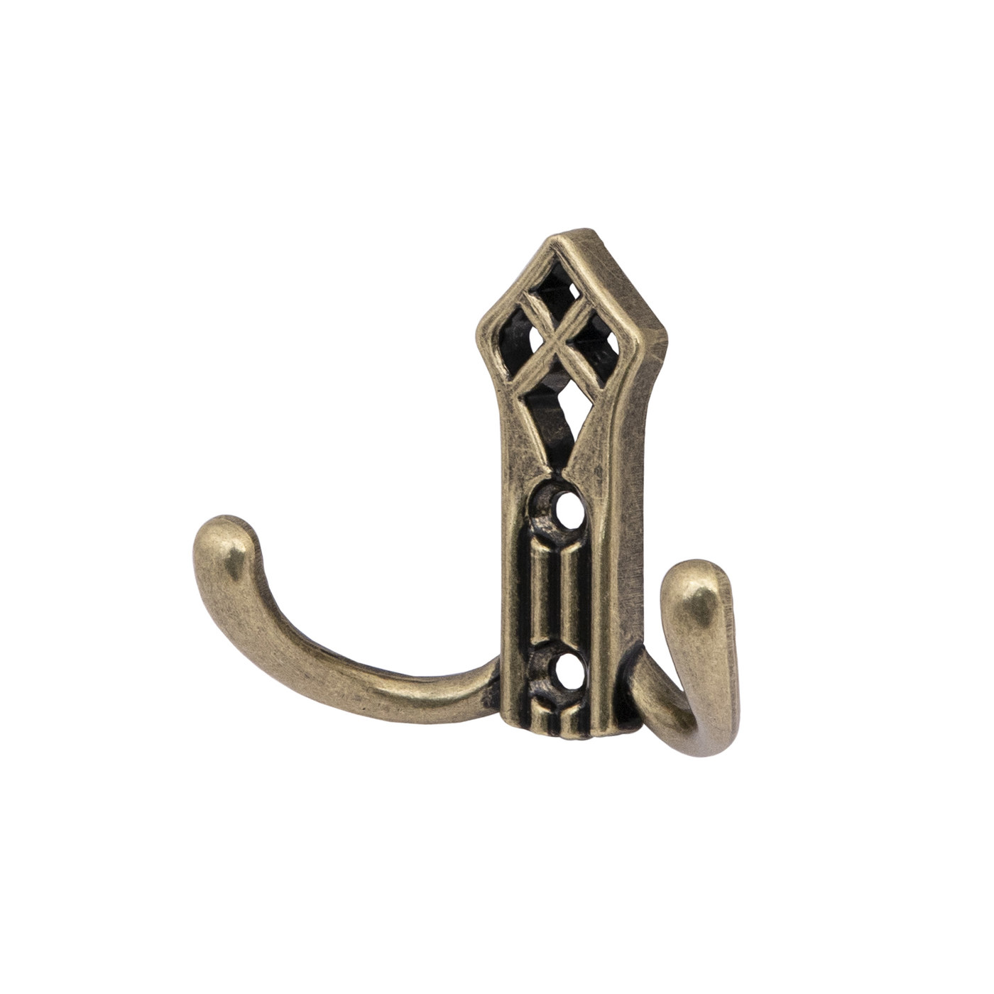 Крючок мебельный двухрожковый PALAZZO античная латунь AKS 81197