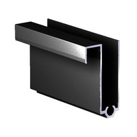 Профиль горизонт. нижний (нижняя рамка) RAL9005 Slim ЧЕРНЫЙ МУАР (6,0) АВД-4872
