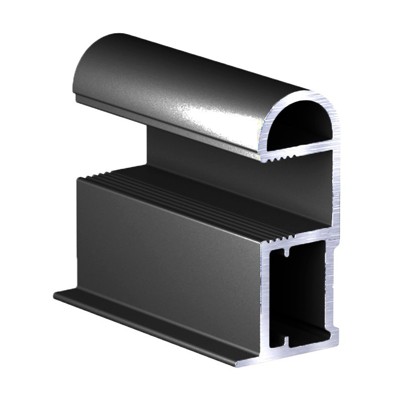 Профиль вертик. алюм. Асимметрич. RAL 9005 Slim ЧЕРНЫЙ глянец  ( 5.4 )АВД-0580