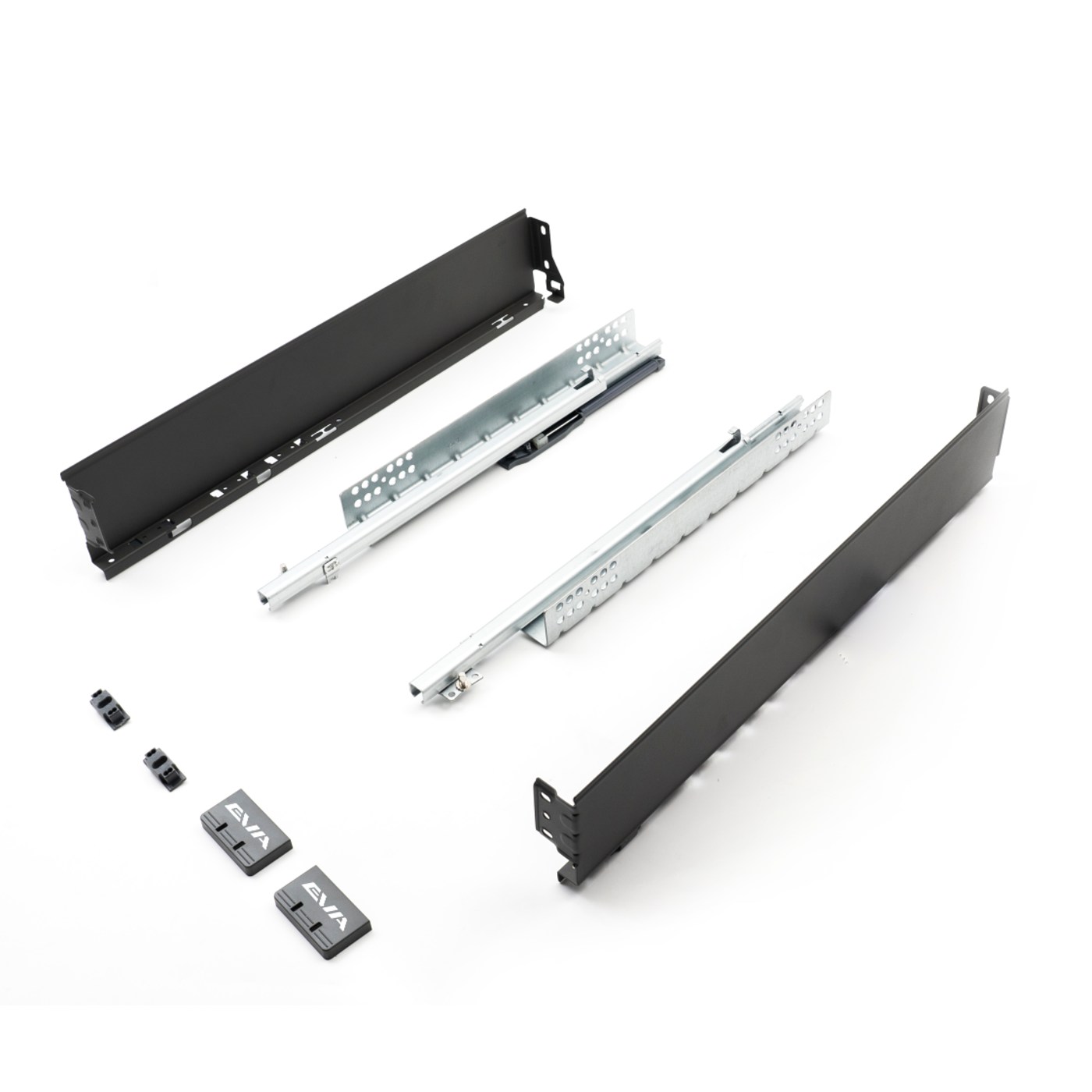 EVA SlightBox комплект ящика L450мм, H 80мм, серый, част. выдвижение с доводчиком (уп1 шт) 00-00004115
