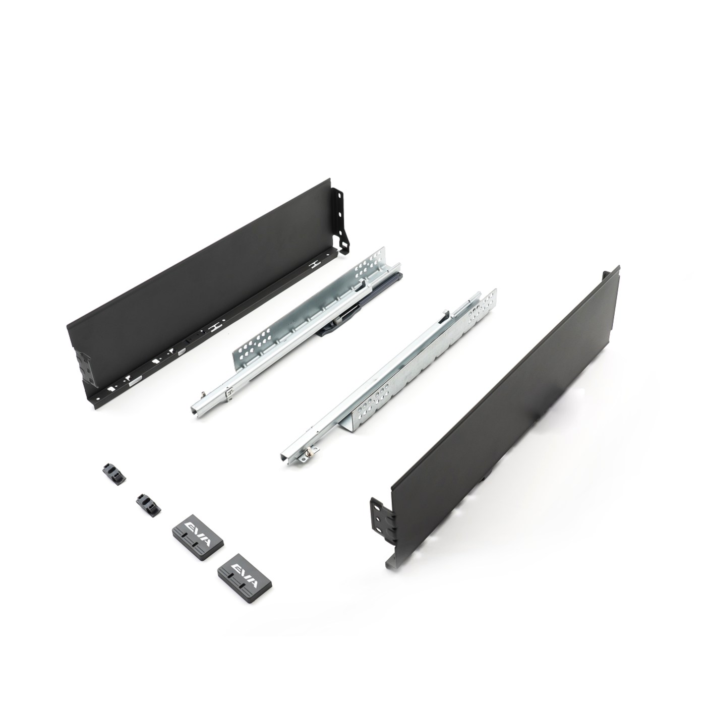 EVA SlightBox комплект ящика L450мм, H120мм, серый, част. выдвижение с доводчиком (уп1 шт) 00-00004119