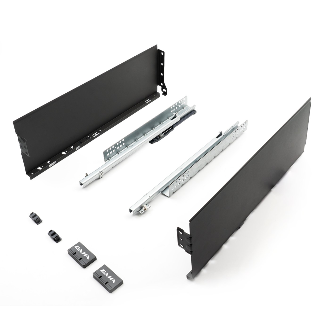 EVA SlightBox комплект ящика L500мм, H150мм, серый, част. выдвижение с доводчиком (уп1 шт) 00-00004126