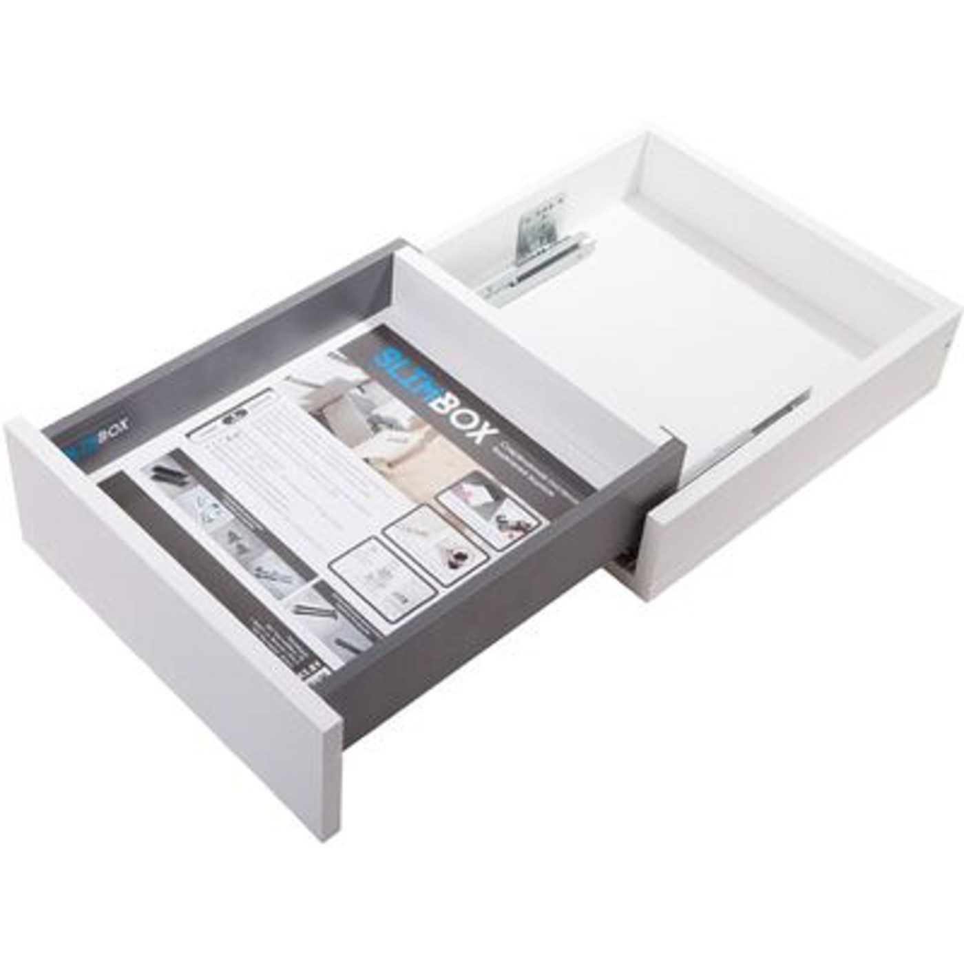 Slimbox 128*450 белый с доводчиком AKS 102635 (старый код 50809)