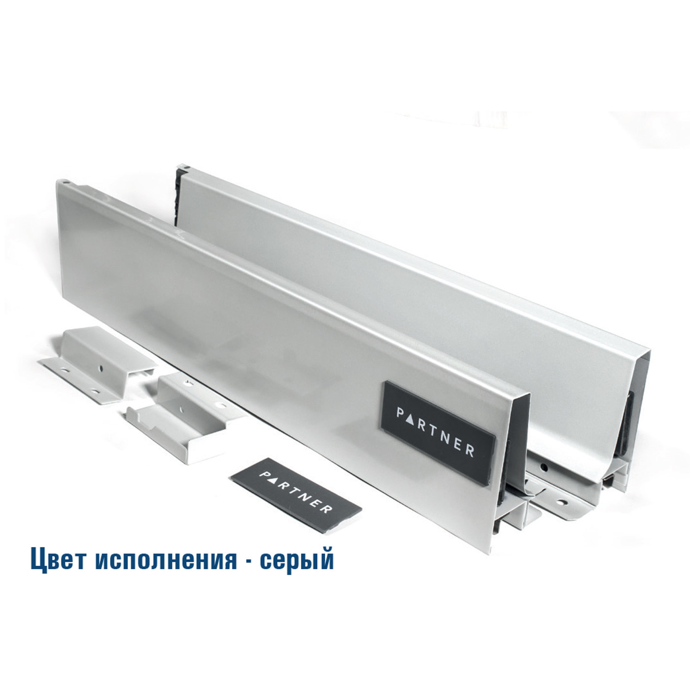 Л-бокс 89х450 серый PB89Л/450/GR ПАРТНЕР