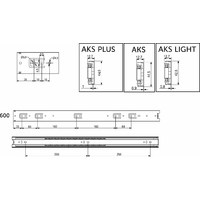 Направляющая шариковая h45 L-600, AKS LIGHT 23003