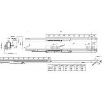 Направляющая Q Type скрыт.монтаж L-450 push-to-open ДСП16mm насадной монтаж, левая+правая, полное выдвижение AKS 87891