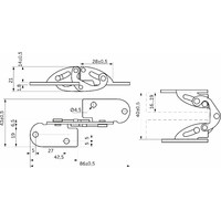 Петля 180° ломберная 16-19мм AKS 70708