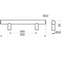 Ручка-рейлинг d12мм 160, хром AKS 79083 (нов.арт. 11734)