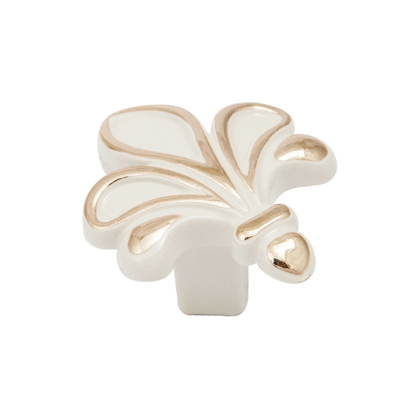 Ручка мебельная MILK кнопка, белый/золото AKS  45279