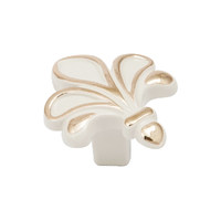 Ручка мебельная MILK кнопка, белый/золото AKS  45279