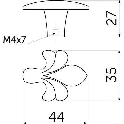 Ручка мебельная MILK кнопка, белый/золото AKS  45279