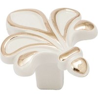 Ручка мебельная MILK кнопка, белый/золото AKS  45279