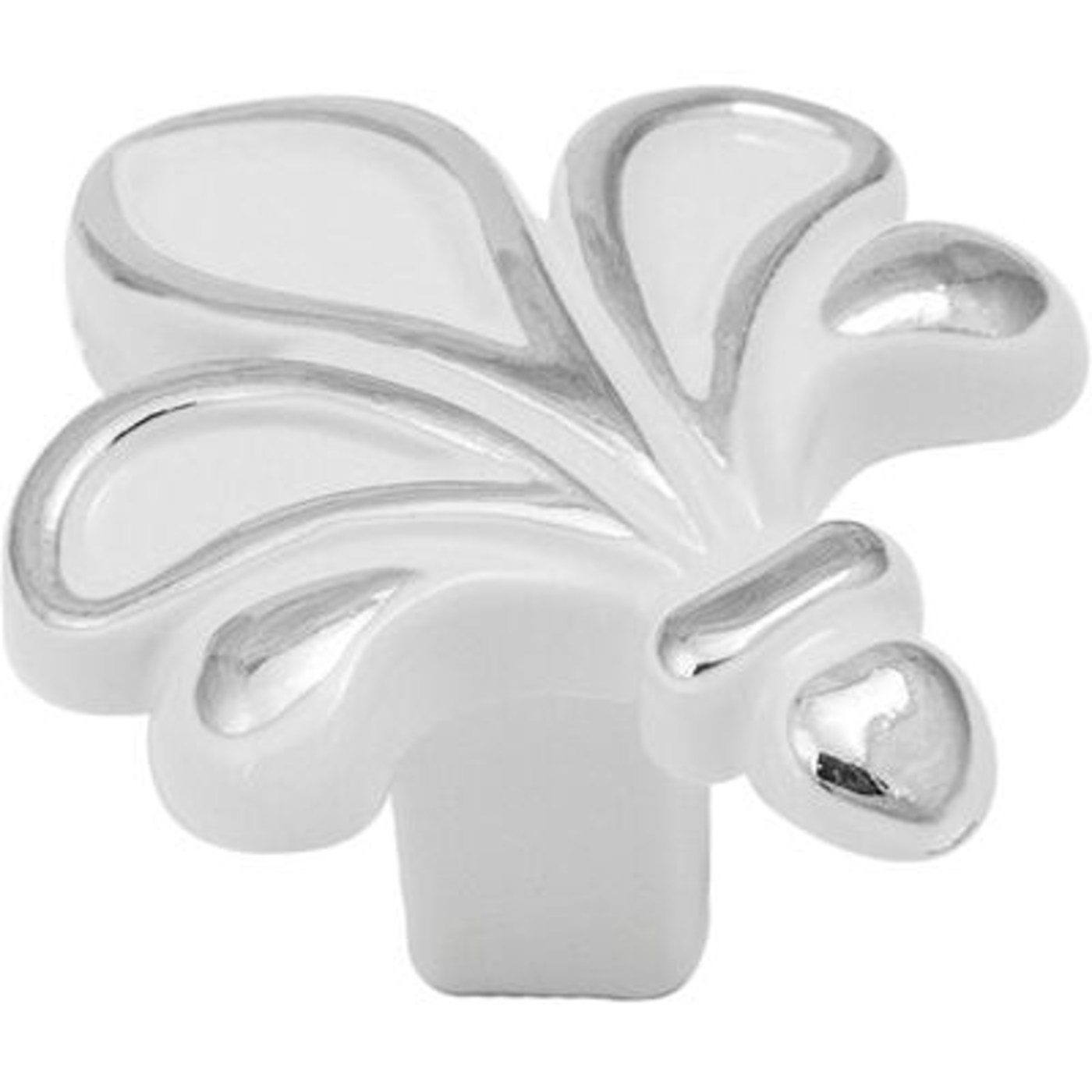 Ручка мебельная MILK кнопка, белый/серебро AKS  45289