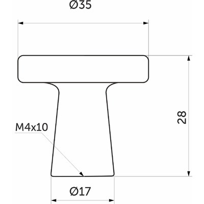 Ручка мебельная кнопка мет. SOLO хром  матовый AKS 62306