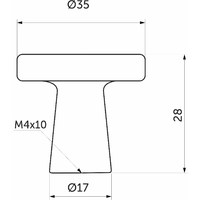 Ручка мебельная кнопка мет. SOLO хром  матовый AKS 62306