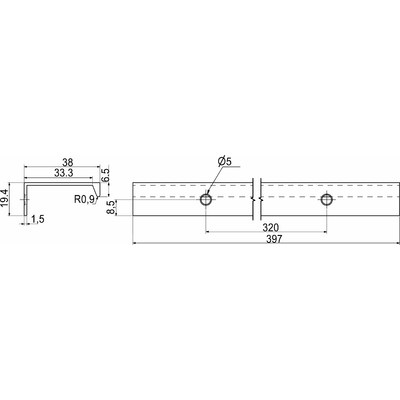 Ручка-профиль INSIDE 320/397мм инокс AKS 73436