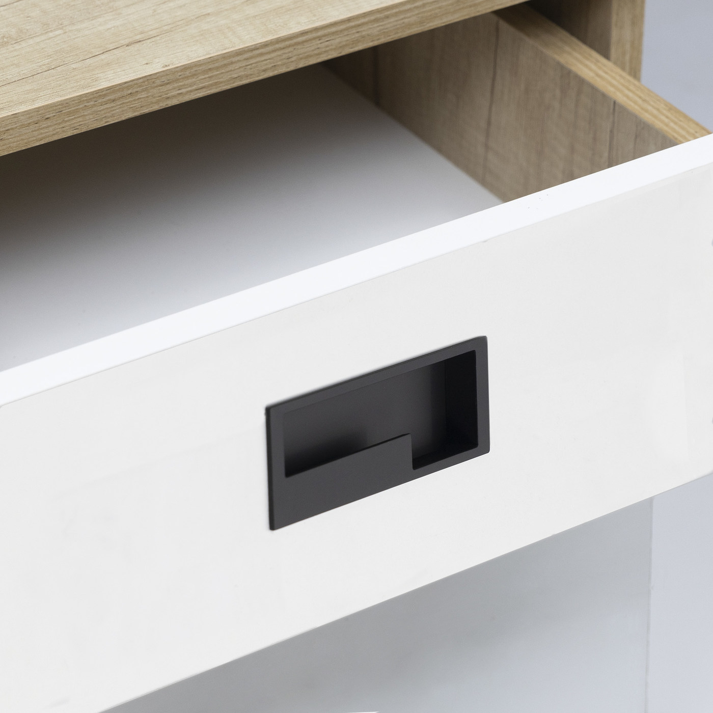 Ручка мебельная NOVA 128, матовый черный (левая часть)  AKS 71326