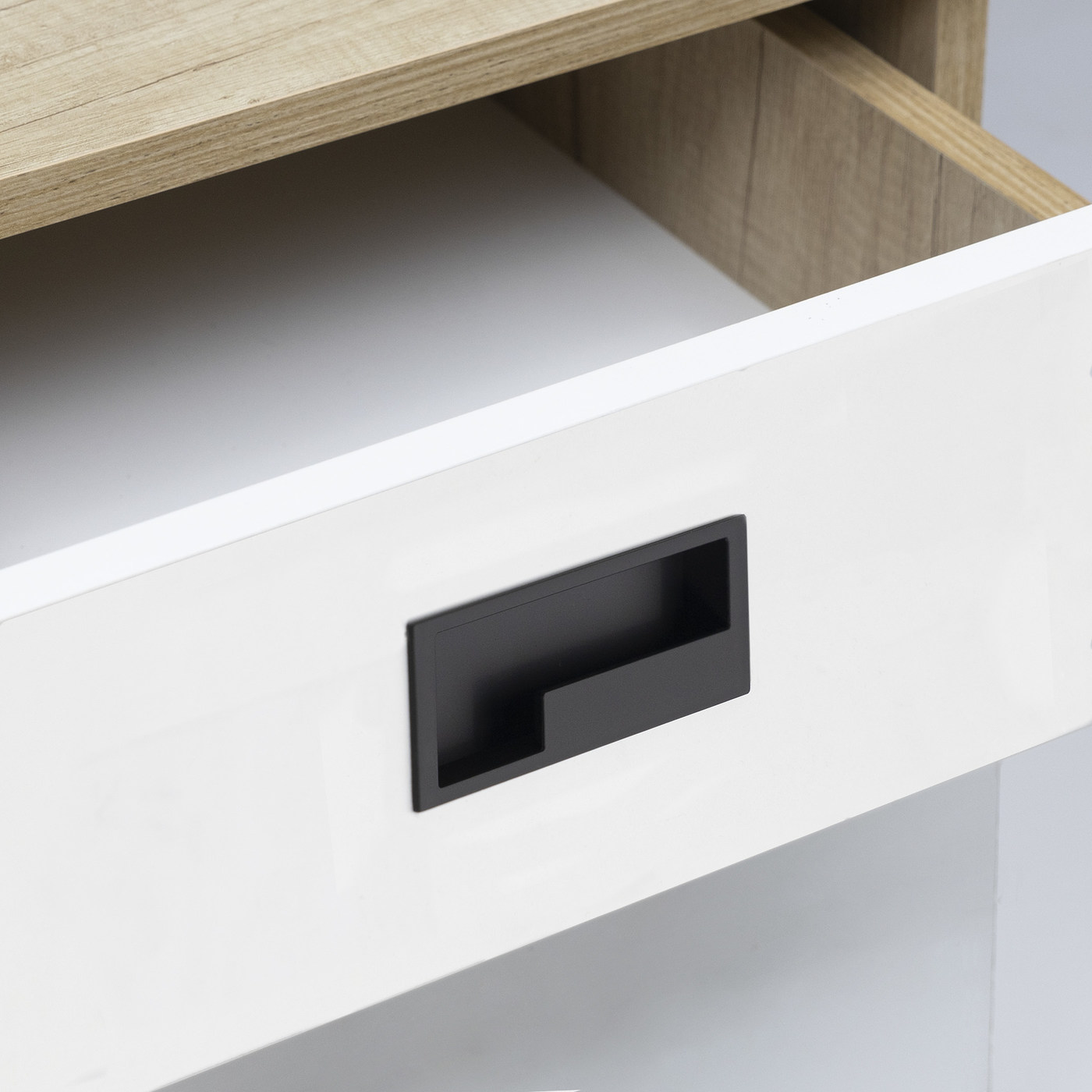 Ручка мебельная NOVA 128, матовый черный (правая часть)  AKS 72130