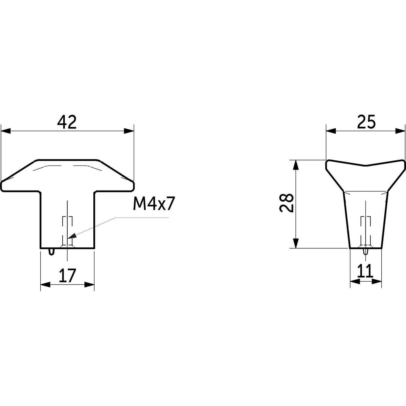 Ручка мебельная кнапка меб. PRIZMA брашированный темный никель  AKS 61273